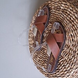 Sam Edelman Womens Gertrude Criss Cross Saddle Brown Leather Sandals 7